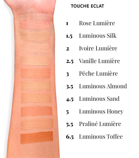 ysl toche eclat|YSL touche eclat colour chart.